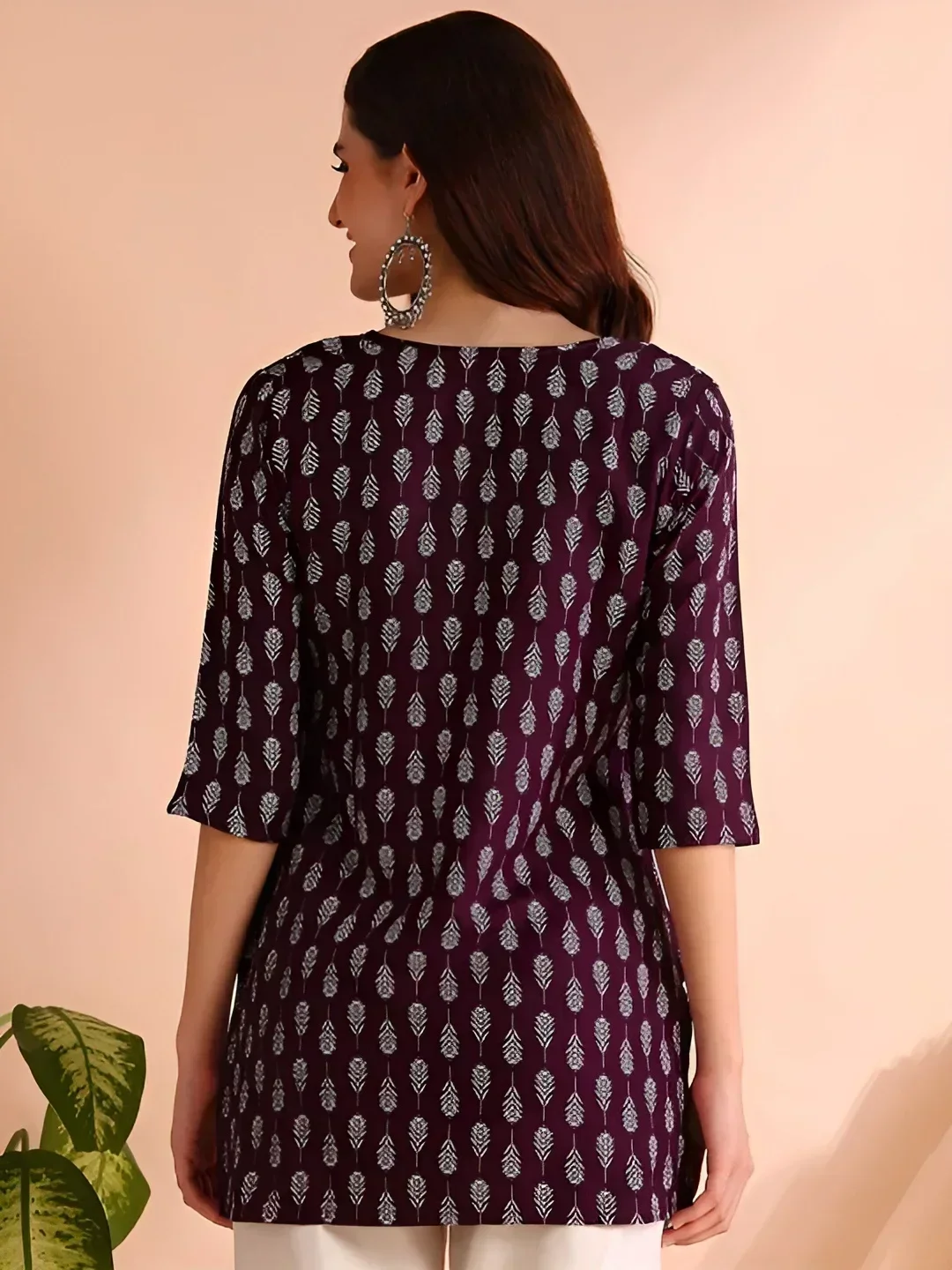 women printed cotton blend kurti top 2